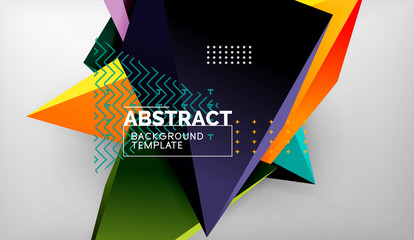 Abstract color triangles geometric background. Mosaic triangular low poly style