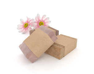 3D illustrations of bars of soap per pack.