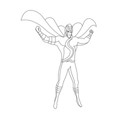 Superhero for coloring book isolated. Comic book vector illustration.