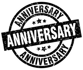 anniversary round grunge black stamp