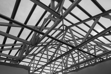 Structure of steel roof frame.