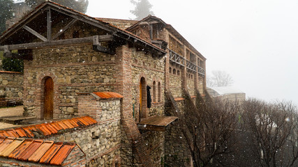 Fototapeta na wymiar old fortress in the fog