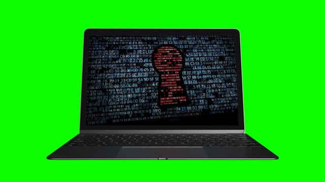 The computer is protected. Green screen. 68.