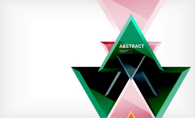 Triangular low poly background design, multicolored triangles
