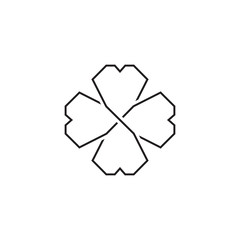 Four leaf shamrock in Celtic style, St Patrick's day vector clover icon