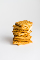Cookie tower on white background