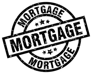 mortgage round grunge black stamp