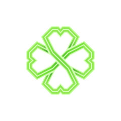Four leaf green shamrock in Celtic style, vector
