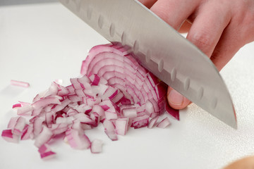 Finely chopped red onion
