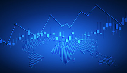 Business candle stick graph chart of stock market investment trading, Bullish point, Bearish point for business and financial concepts, reports and investment. Vector illustration