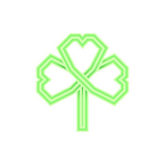 Three leaf green shamrock in Celtic style, clover
