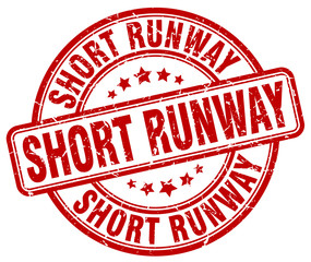 short runway red grunge stamp