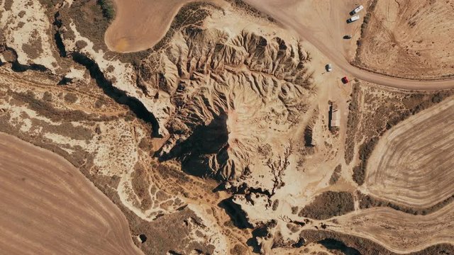 Drone Shot Of The Bardenas Reales National Park In Spain