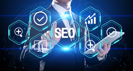 SEO Search Engine Optimization Marketing Ranking Traffic Website Internet Business Technology Concept.