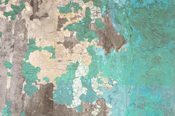 Foto auf Acrylglas Alte schmutzige strukturierte Wand Abblätternde Farbe an der blauen Grunge-Materialstruktur der Wand