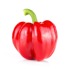 one red pepper isolated on white background