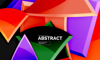 Glossy squares and triangles geometric backgrounds