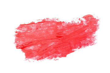 red lipstick on white background