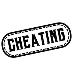 CHEATING stamp on white