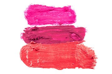 red lipstick on white background