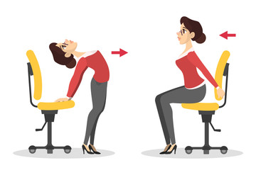 Woman doing exercise sitting on the chair