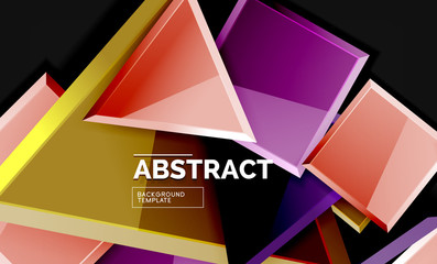 Glossy squares and triangles geometric backgrounds