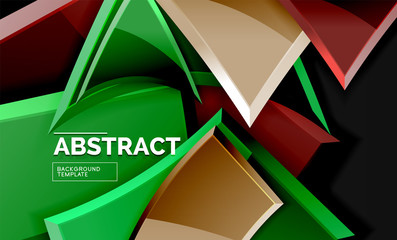 Glossy squares and triangles geometric backgrounds