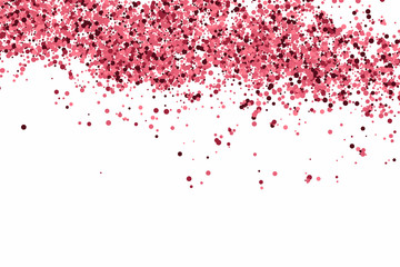 Glitter Eye Makeup Texture Isolated On White. Amber Particles Color. Celebration Background. Bright Explosion Of Confetti. Vector Illustration.