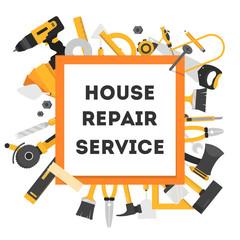 House repair concept banner. Equipment for repair