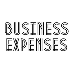 BUSINESS EXPENSES stamp on white