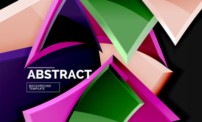 Glossy squares and triangles geometric backgrounds