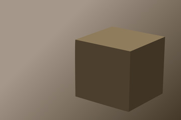 Cube on brown background
