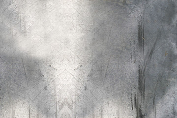 Old texture of silvery metal with scratches