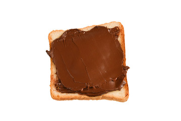 Сhocolate paste sandwich isolated on white background.