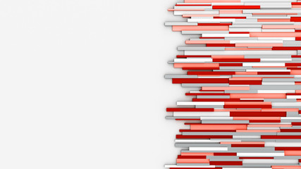 Abstract wall. News room. Red lines. 3D rendering