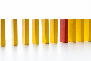Fototapeta premium Age discrimination shown with different wooden blocks