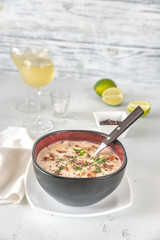 Bowl of clam chowder
