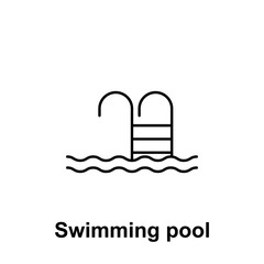 Swimming-pool icon. Element of summer holiday icon. Thin line icon for website design and development, app development. Premium icon