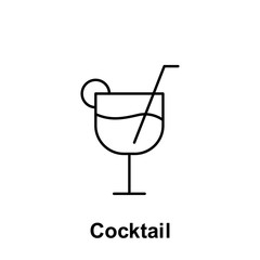 Cocktail icon. Element of summer holiday icon. Thin line icon for website design and development, app development. Premium icon