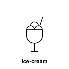 Ice-cream icon. Element of summer holiday icon. Thin line icon for website design and development, app development. Premium icon