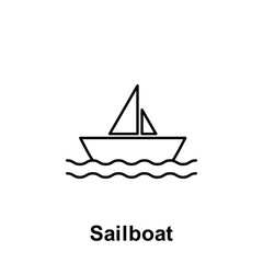 Sailboat icon. Element of summer holiday icon. Thin line icon for website design and development, app development. Premium icon
