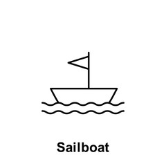 Sailboat icon. Element of summer holiday icon. Thin line icon for website design and development, app development. Premium icon