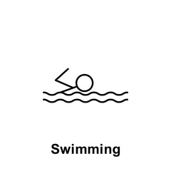 Swimming icon. Element of summer holiday icon. Thin line icon for website design and development, app development. Premium icon