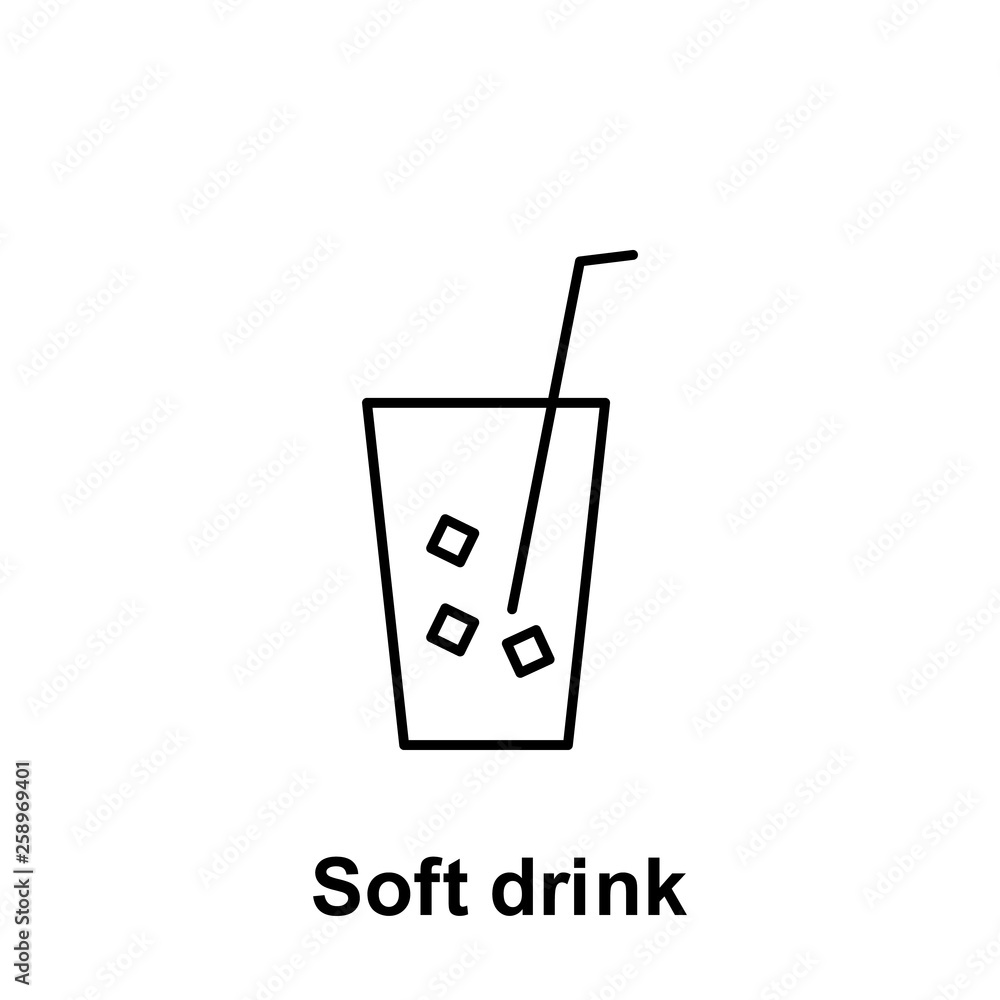 Poster soft drink icon. element of summer holiday icon. thin line icon for website design and development, 