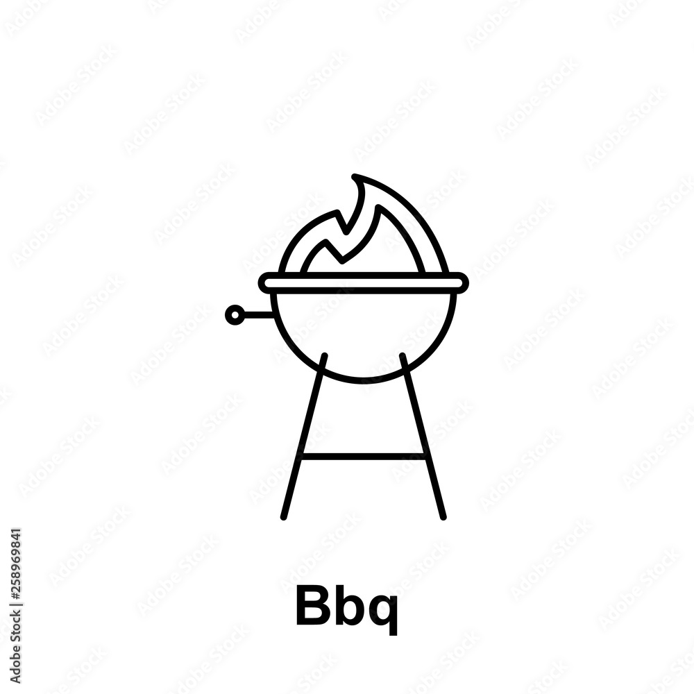 Poster bbq icon. element of summer holiday icon. thin line icon for website design and development, app dev