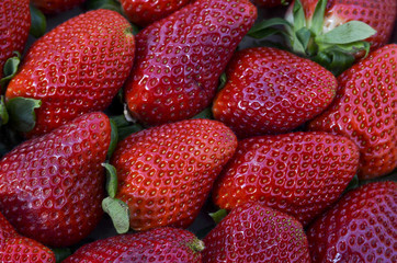  Background of many colorful fresh strawberries
