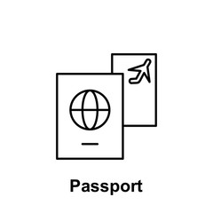 Passport icon. Element of summer holiday icon. Thin line icon for website design and development, app development. Premium icon