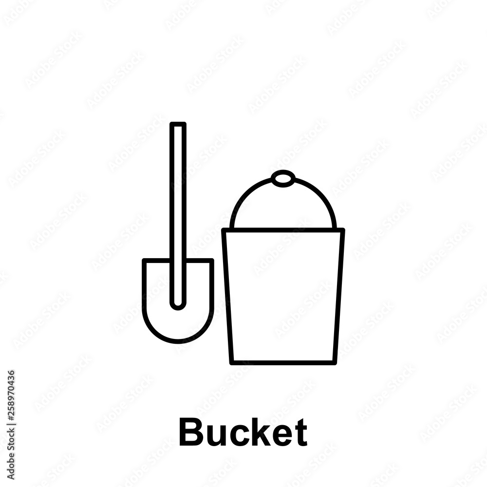 Poster bucket icon. element of summer holiday icon. thin line icon for website design and development, app 