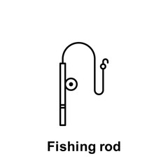 Fishing rod icon. Element of summer holiday icon. Thin line icon for website design and development, app development. Premium icon