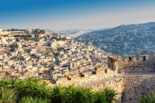 Jerusalem old city skyline, Israel 